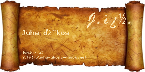 Juha Ákos névjegykártya